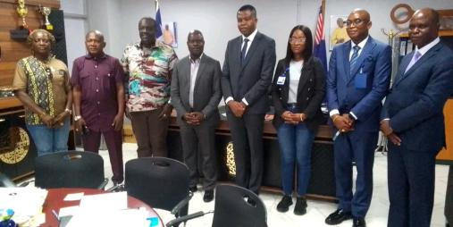 Ecobank Liberia's New Director General Dr. Edward Nartey Botchway pays a courtesy visit to Youth and Sports Minister Cllr. J. Cole Bangalu